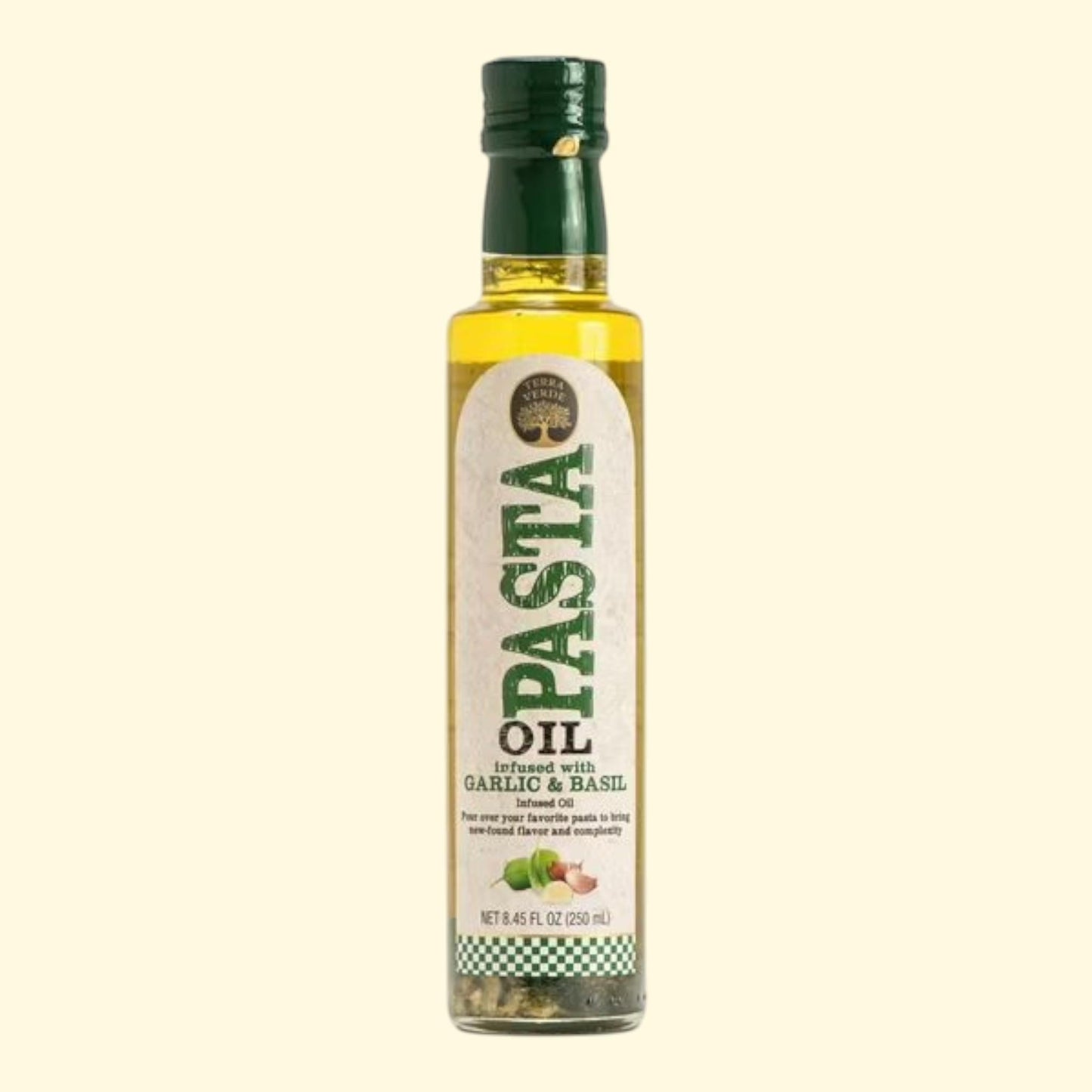 Terra Verde, huile pour pâtes à l'ail et au basilic, 240 g