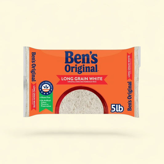 BEN'S ORIGINAL Enriched Long Grain White Rice, Parboiled Rice, 5 LB... — authentic US product shipped worldwide by Treatspree