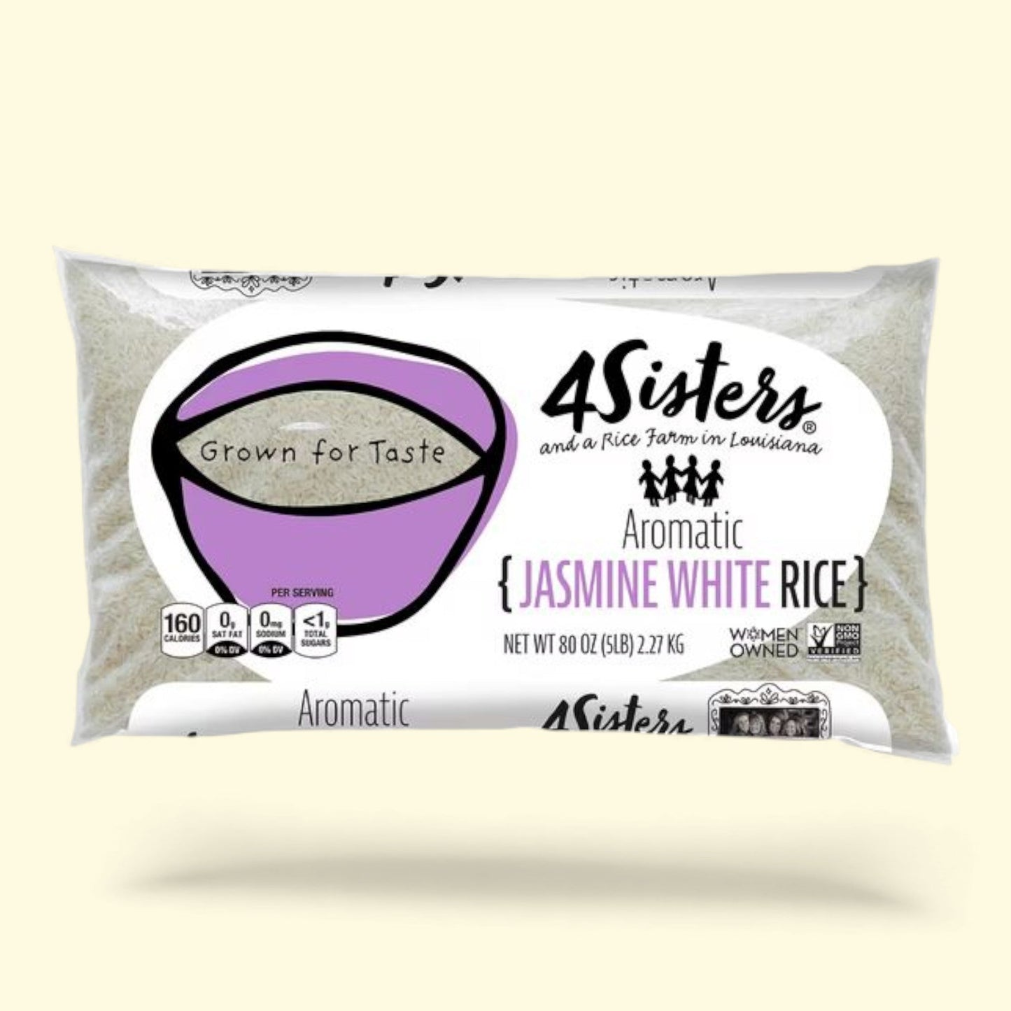 4Sisters Jasmine White Rice, 5 lbs