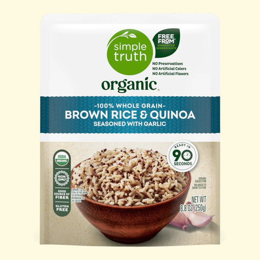 Simple Truth Organic, 90 Second Garlic Flavored Brown Rice & Quinoa, 8.8 oz