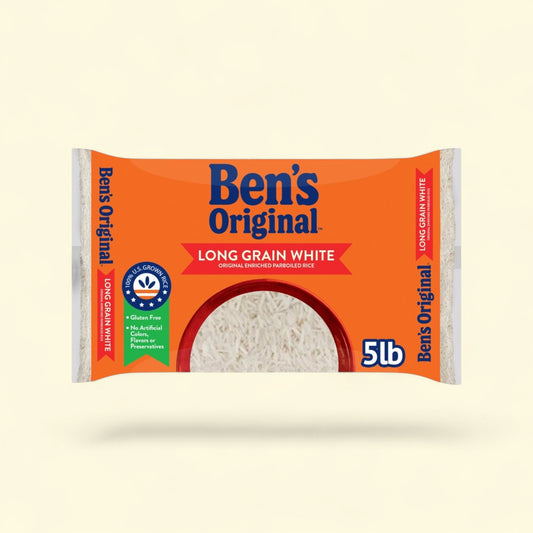 Ben's Original Enriched Long Grain White Rice, Parboiled Rice, 5 lb — authentic US product shipped worldwide by Treatspree