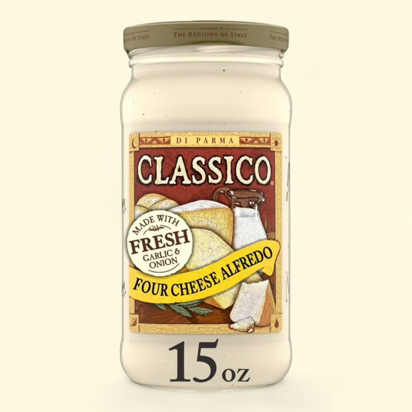 Classico Four Cheese Alfredo Spaghetti Pasta Sauce, 15 oz. Jar