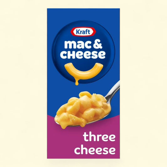 Kraft Mac N Cheese Dinner, Three Cheese, 7.25 oz