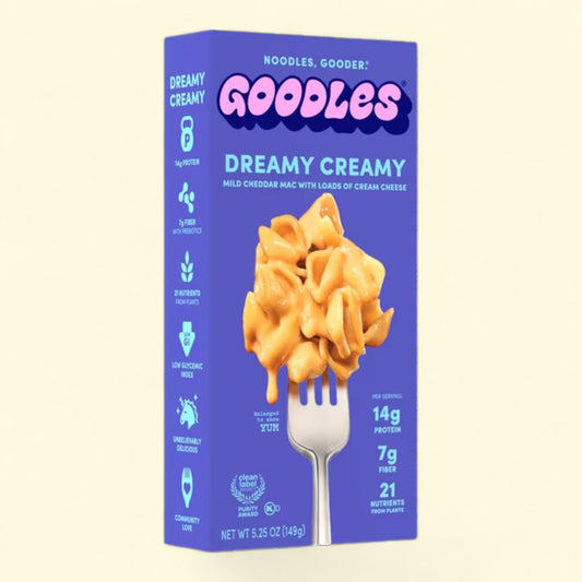 GOODLES Mac & Cheese Dreamy Creamy Noodles, Cheddar and Cream Cheese, Shells, 5.25oz