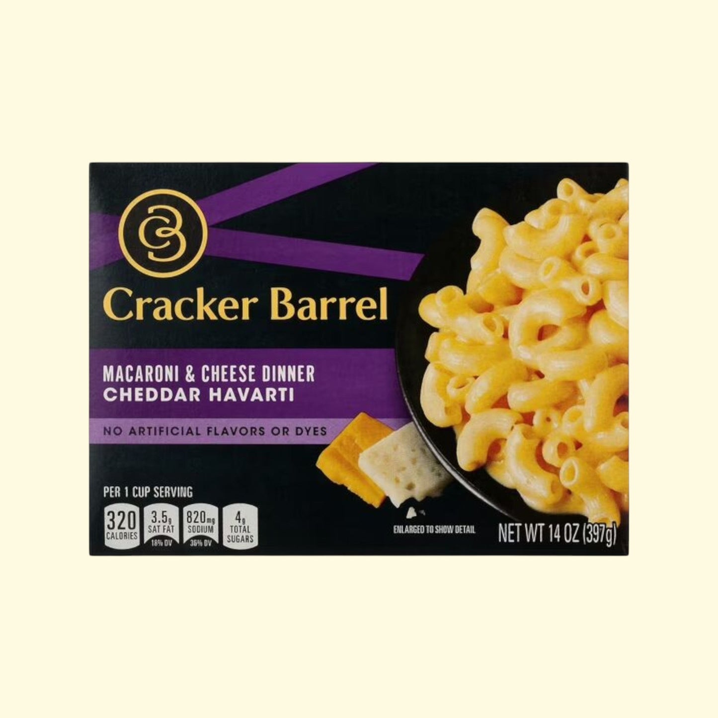 Cracker Barrel Cheddar Havarti Mac N Cheese, 14 oz — authentic US product shipped worldwide by Treatspree