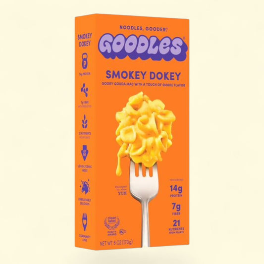 Goodles Mac & Cheese Smokey Dokey Noodles, Gouda Smoke, Shells, 6 oz