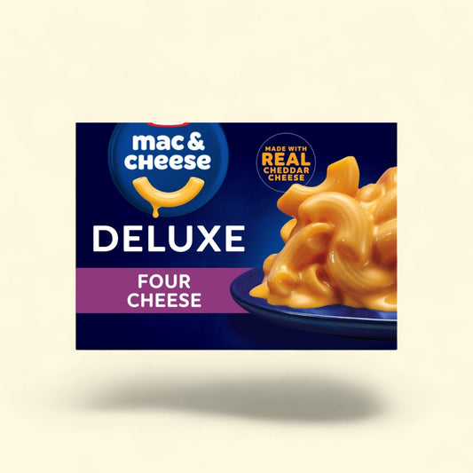 Kraft Deluxe Macaroni and Cheese Dinner, Four Cheese, 14 oz — authentic US product shipped worldwide by Treatspree