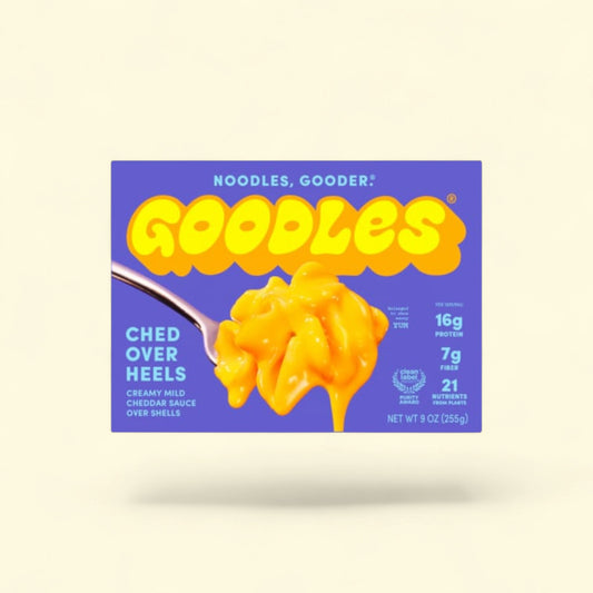Goodles® Ched Over Heels, Creamy Mild Cheddar Sauce Over Shells, 9 oz — authentic US product shipped worldwide by Treatspree