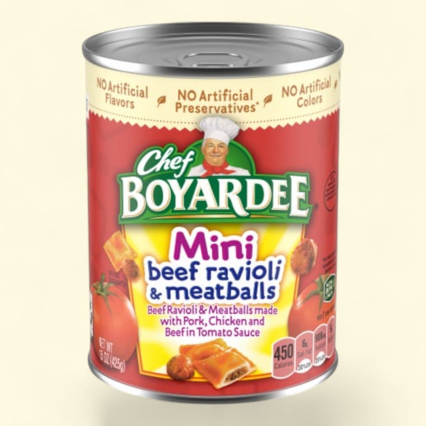 Chef Boyardee Mini Beef Ravioli and Meatballs, Regular Size, 15 oz