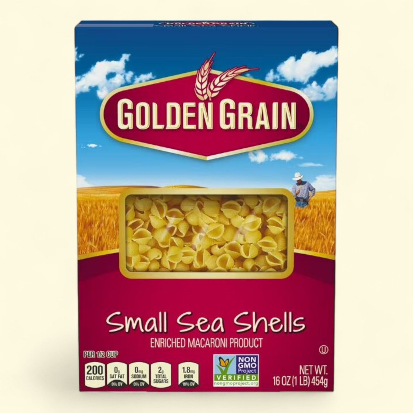 Golden Grain Small Sea Shells, 16 oz