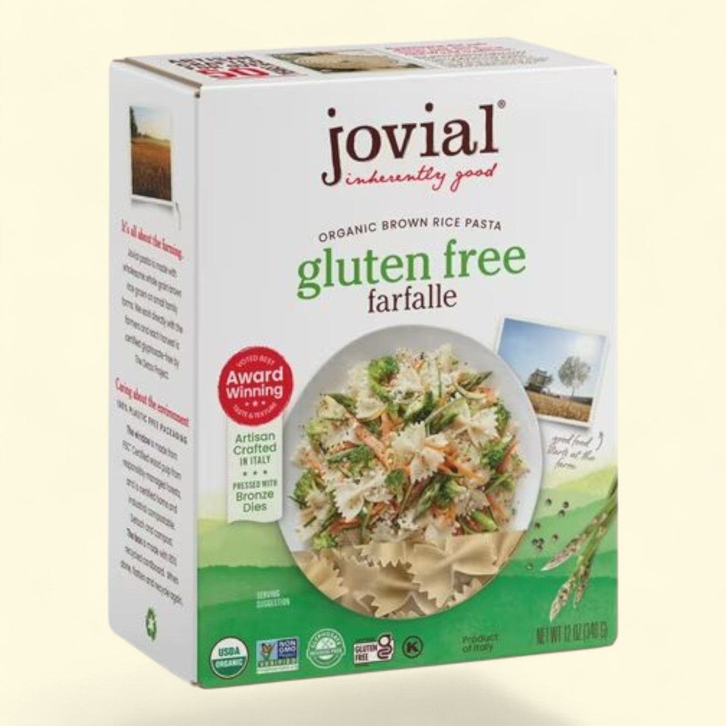 Jovial Organic Brown Rice Pasta Farfalle, 12oz