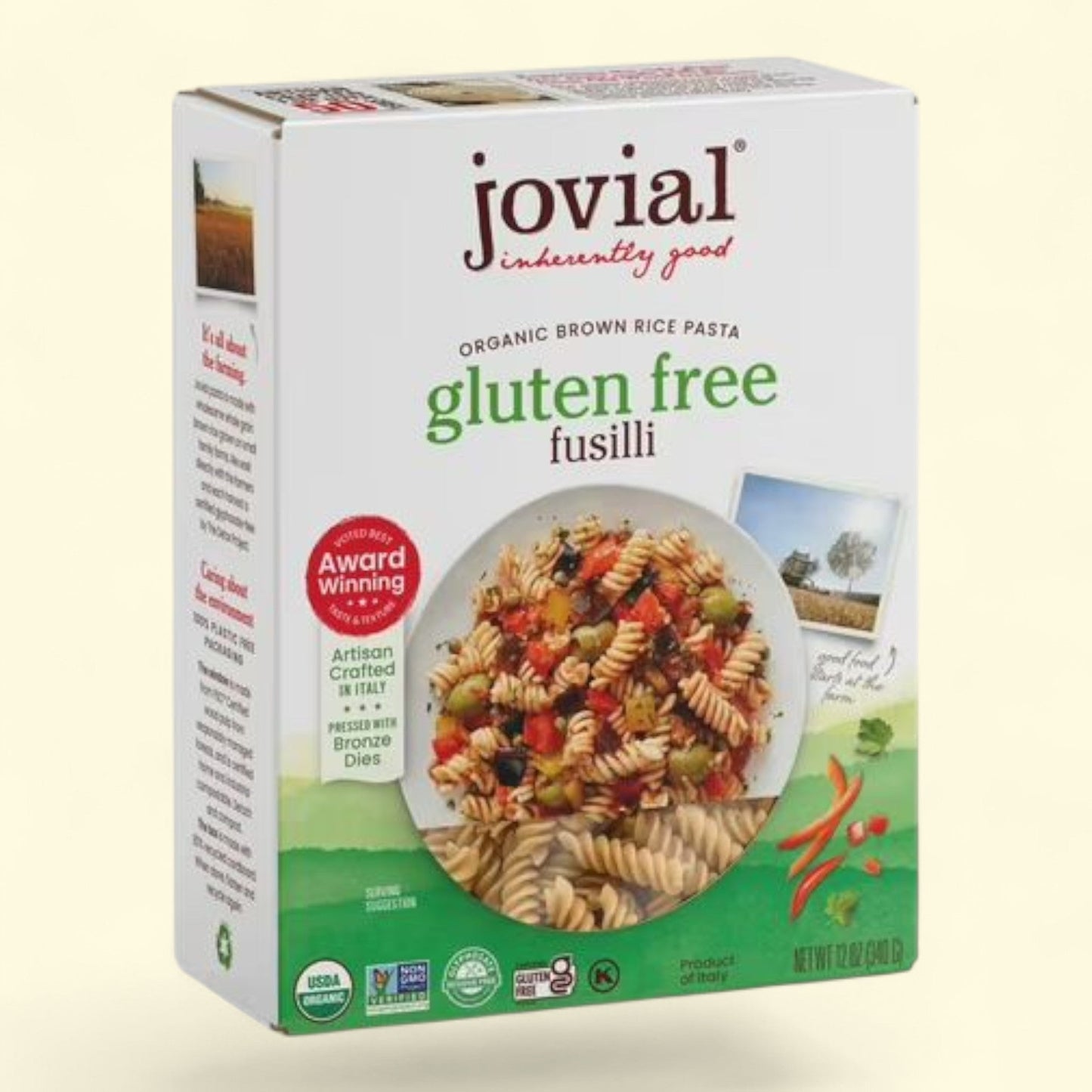 Jovial Pasta Organic Brown Rice Fusilli, 12 oz