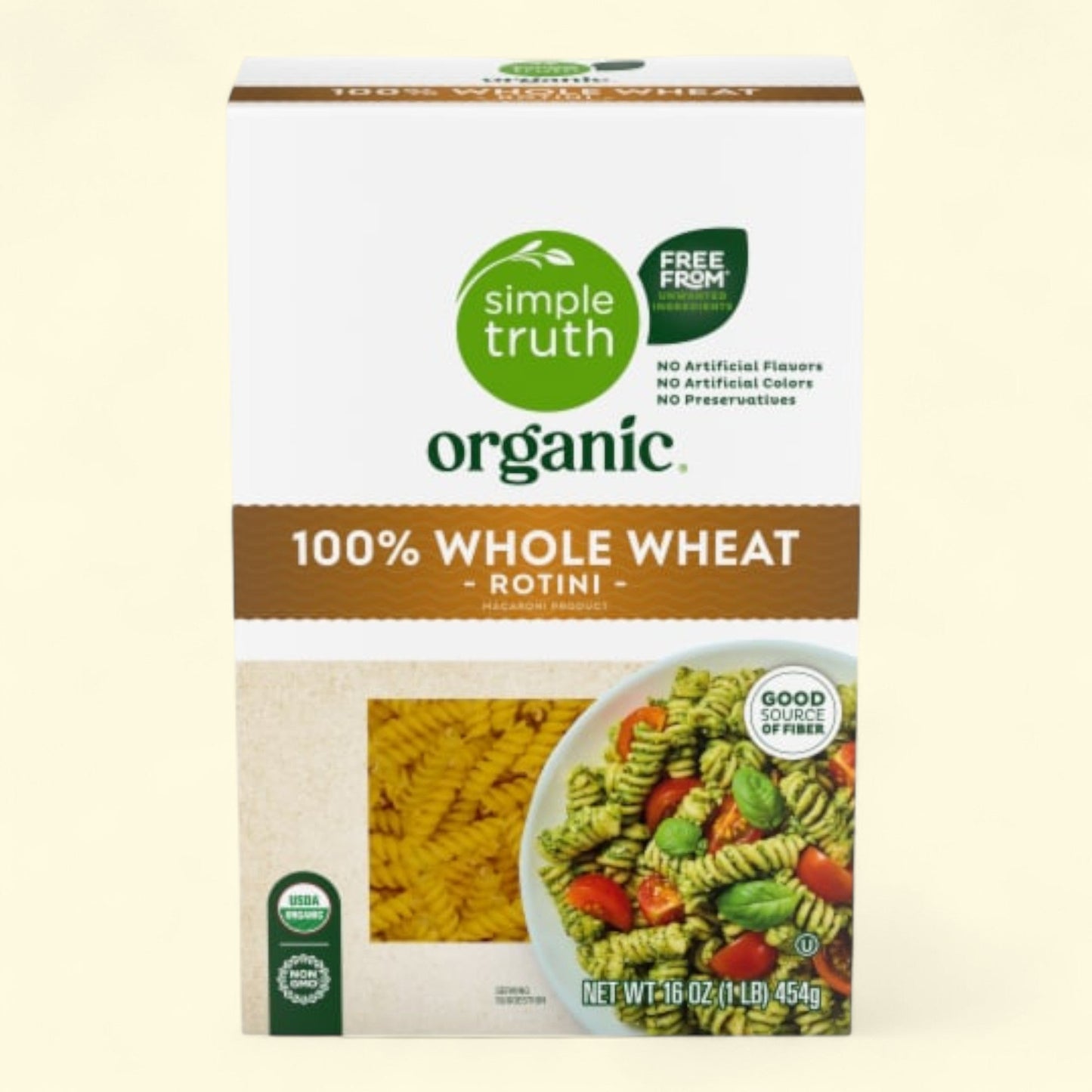Simple Truth Organic, 100% Whole Wheat Rotini Pasta, 16 oz