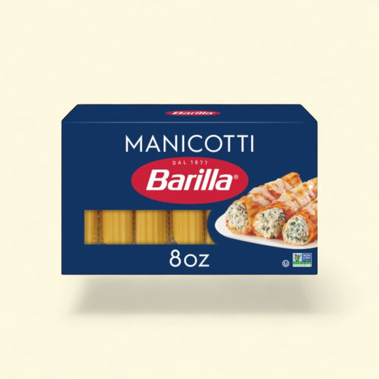 Barilla Manicotti Pasta, Quality Non-GMO and Kosher Certified, 8 oz — authentic US product shipped worldwide by Treatspree