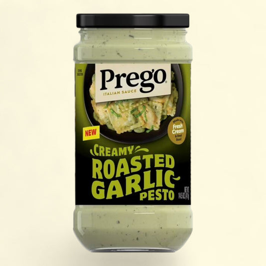 Prego Creamy Roasted Garlic Pesto Pasta Sauce, 14.5 oz.