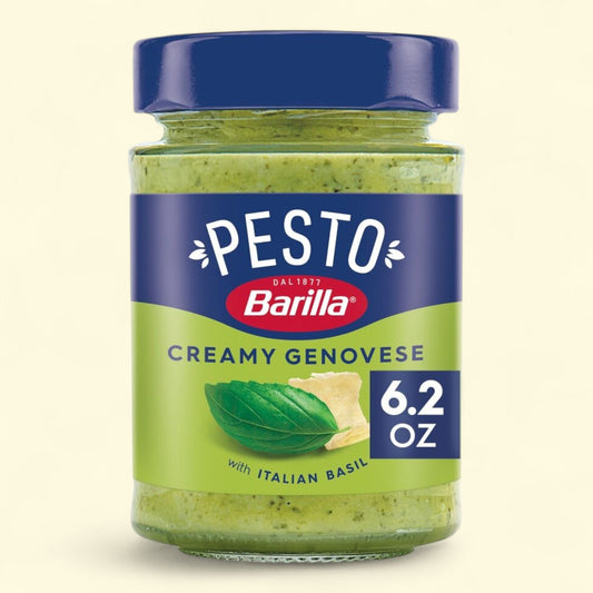 Barilla Creamy Genovese Pesto with Italian Basil Pasta Sauce and Spread, 6.3 oz