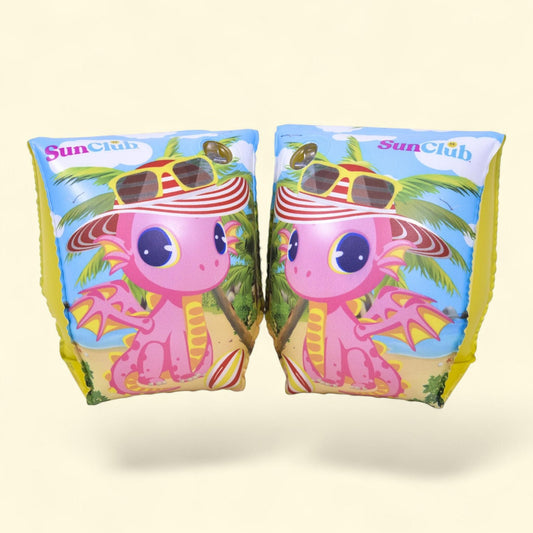 Inflatable Pink Dragon Swimming Arm Floats, 9"