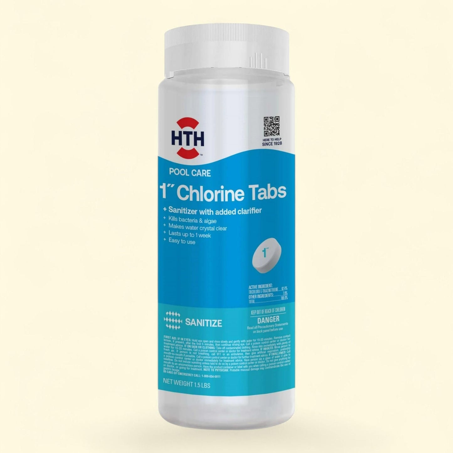 HTH Pool Care Chlorine Tablets, 1.5 lb