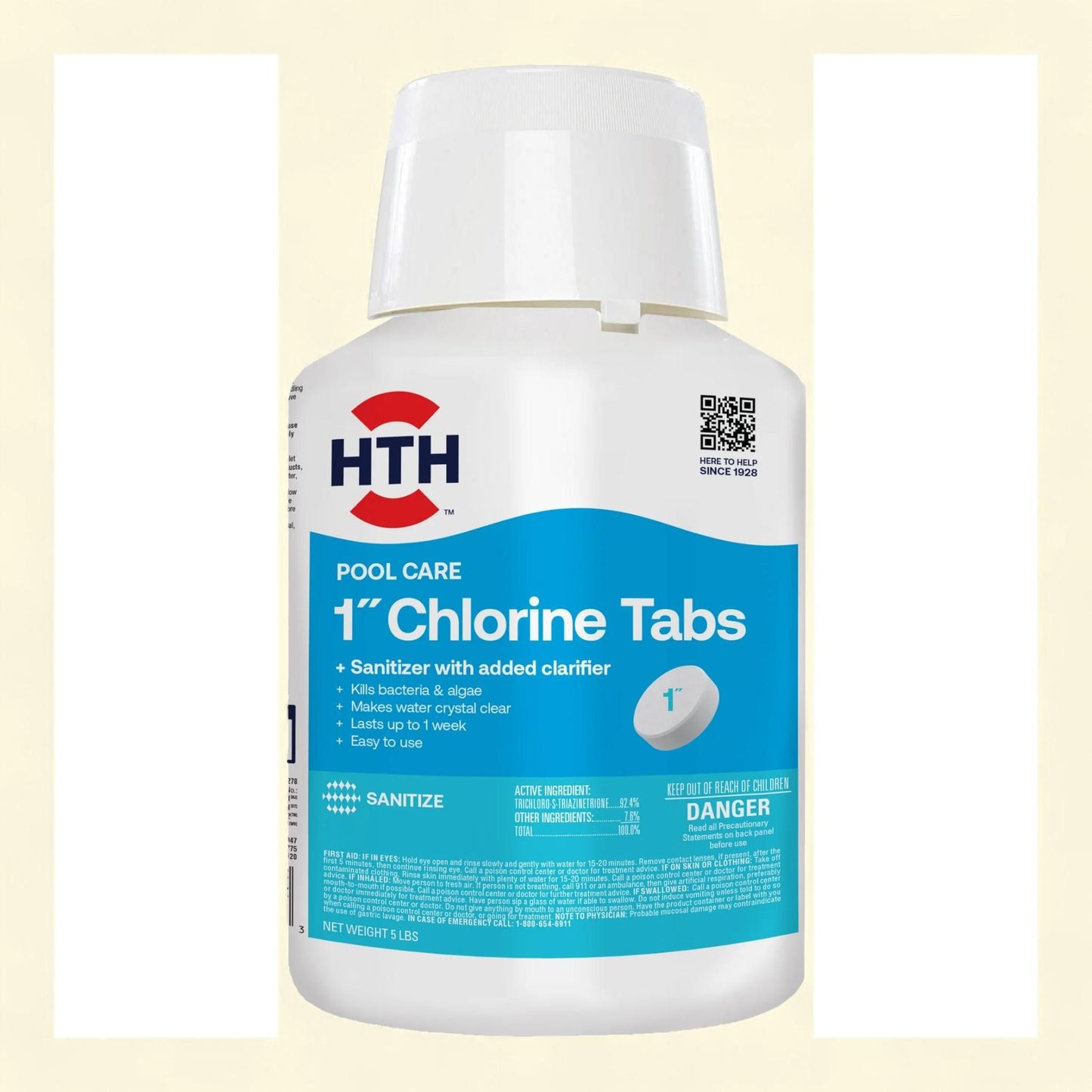 HTH Pool Care Chlorine Tablets, 5 lbs