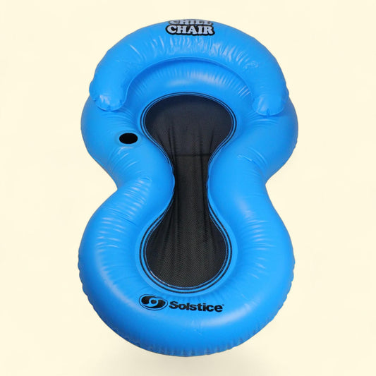 Swim Central Inflatable Chill Swimming Pool Floating Lounge Chair, 61 in. Blue