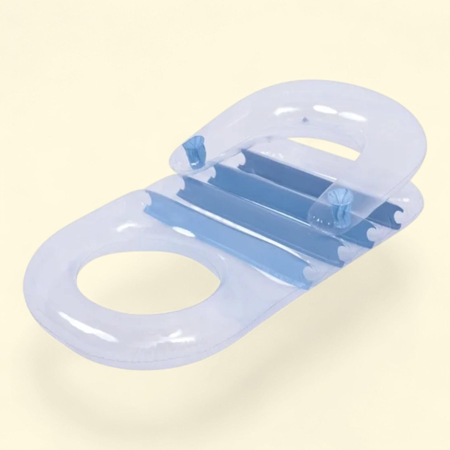 Blue Transparent Inflatable Pool Lounger, 59"