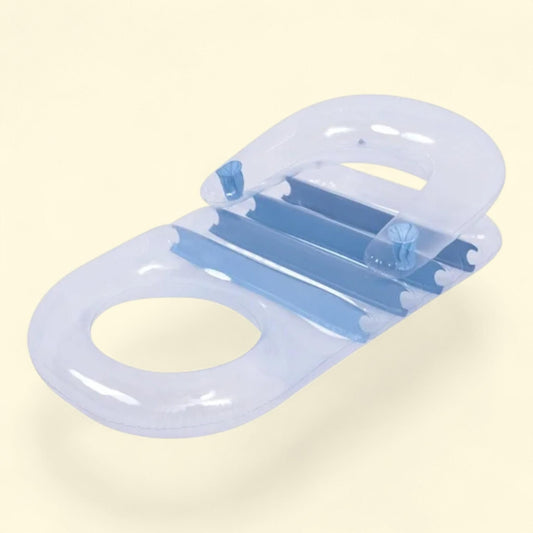 Blue Transparent Inflatable Pool Lounger, 59"