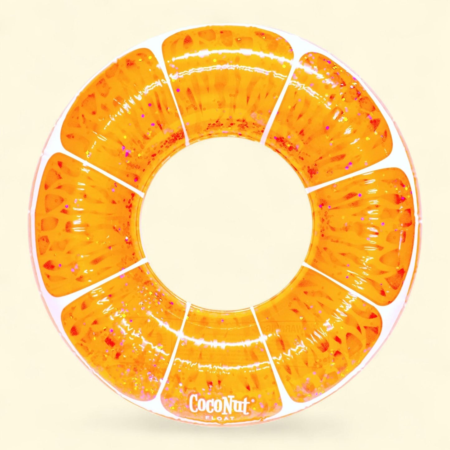 CocoNut Outdoor Tangerine Orange Glitter Pool Float, 42" x 42"