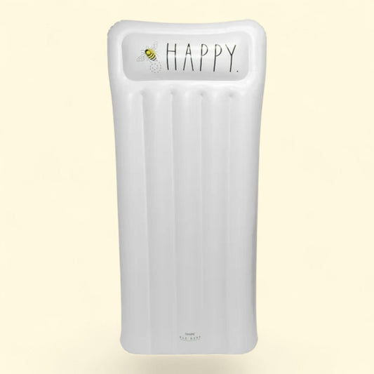 Rae Dunn: Bee Happy Lounger - 68x28" Pool Float, CocoNut Float