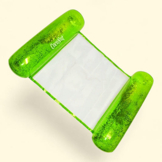 CocoNut Float: Green Glitter Hammock Pool Lounger, 49" x 30"