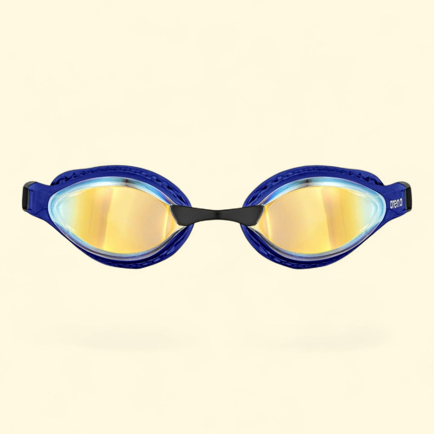 Arena Air-Speed Anti-Fog Swim Goggles, Yellow Copper/Blue Mirror Lens