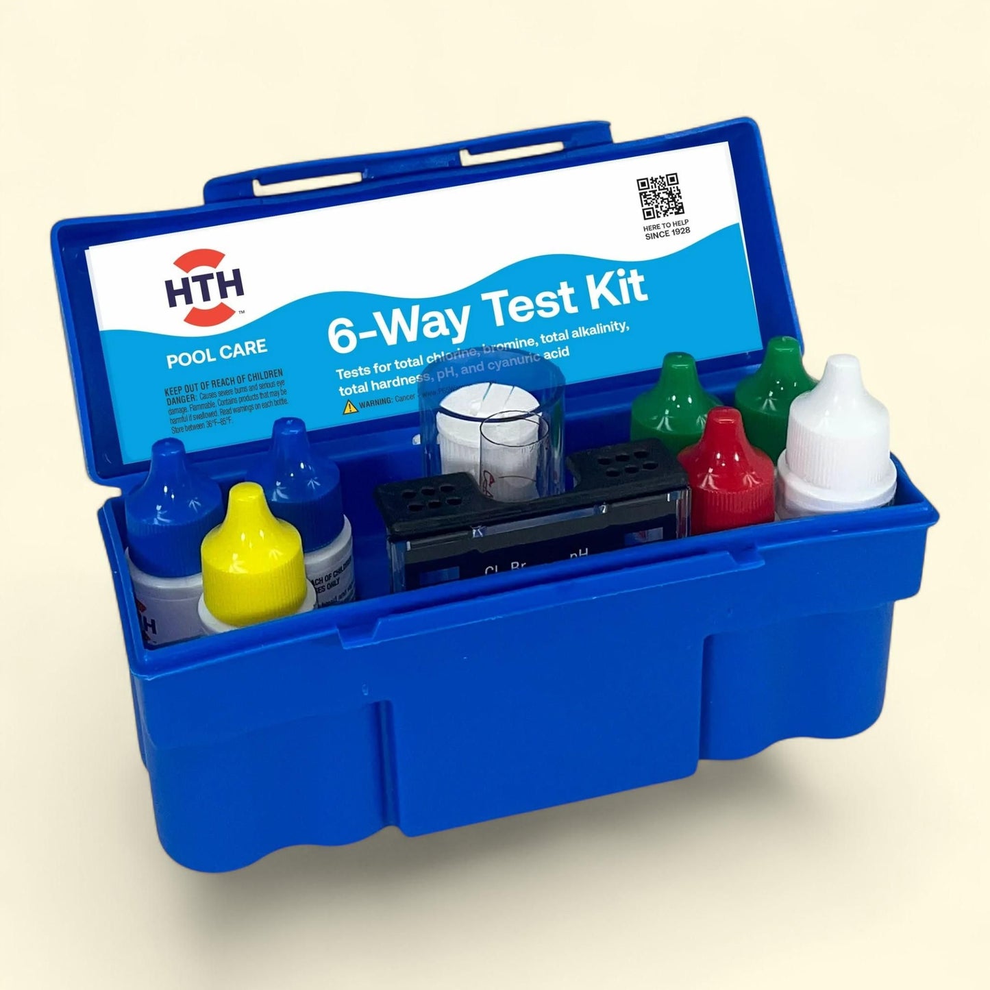 HTH Pool Care 6-Way Test Kit, 100 Tests, 1lb
