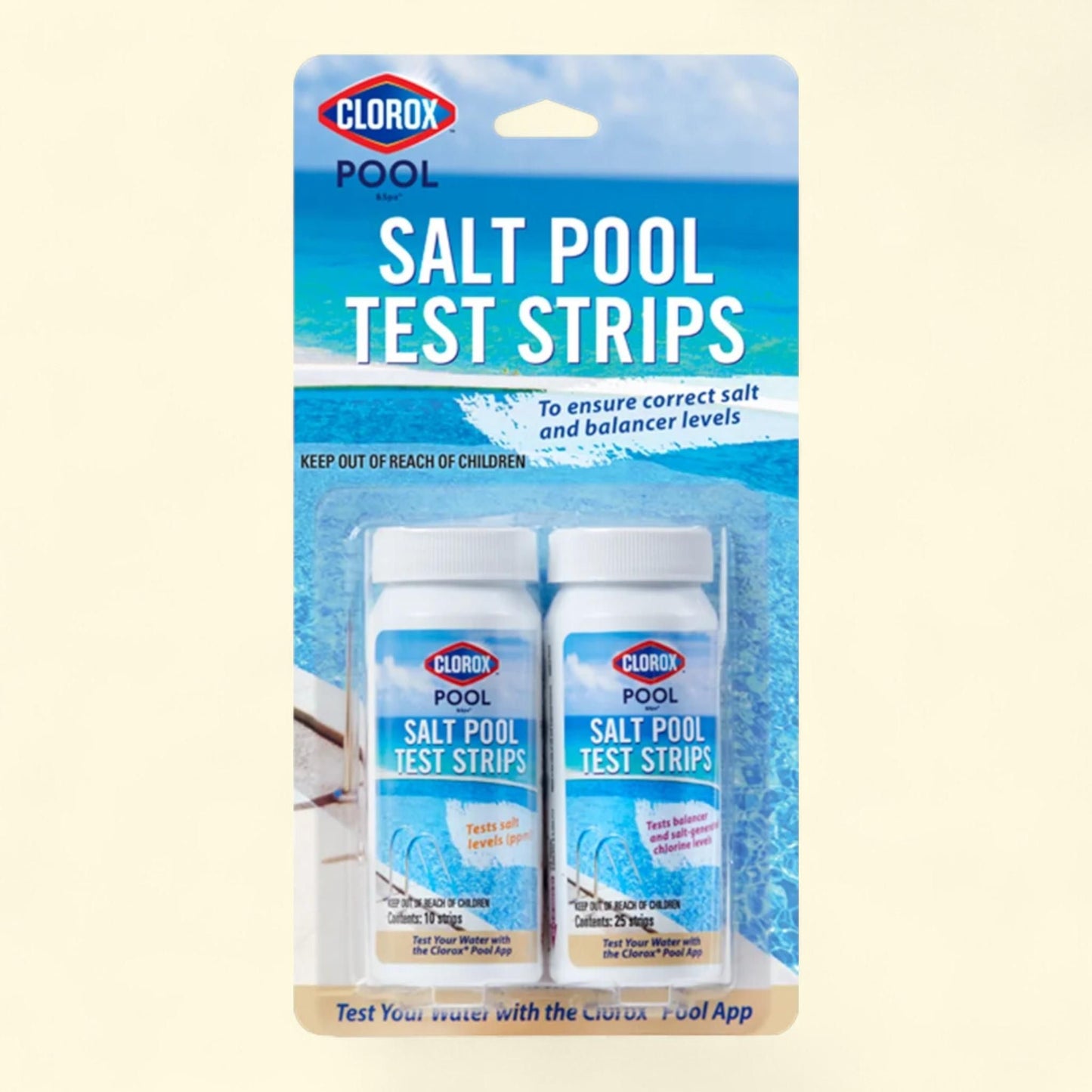 Bandelettes de test pour piscine au sel Clorox Pool&Spa, lot de 25 + lot de 10