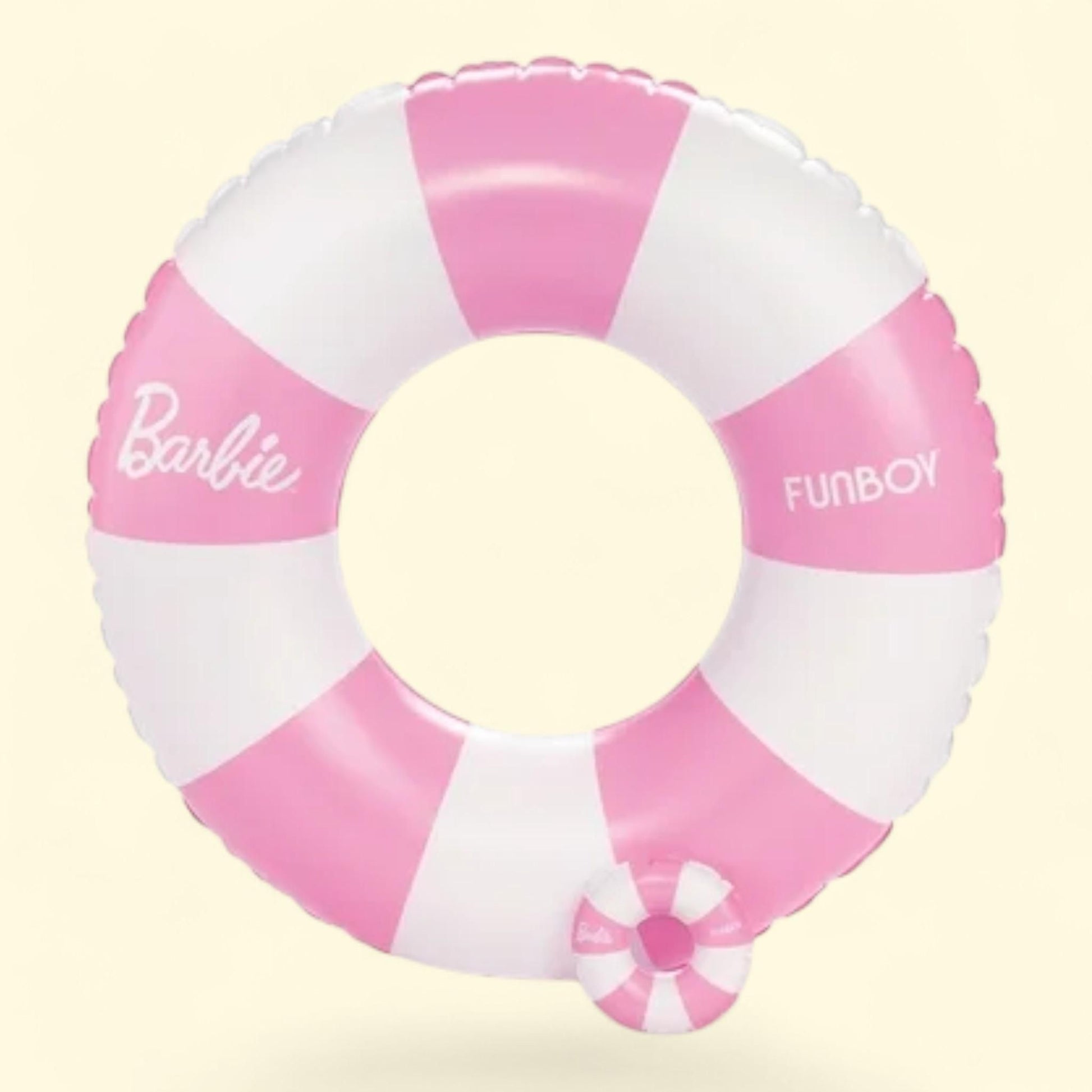 Barbie + Funboy Float Life Pink & White Striped 34" Kids Tube, Barb... — authentic US product shipped worldwide by Treatspree