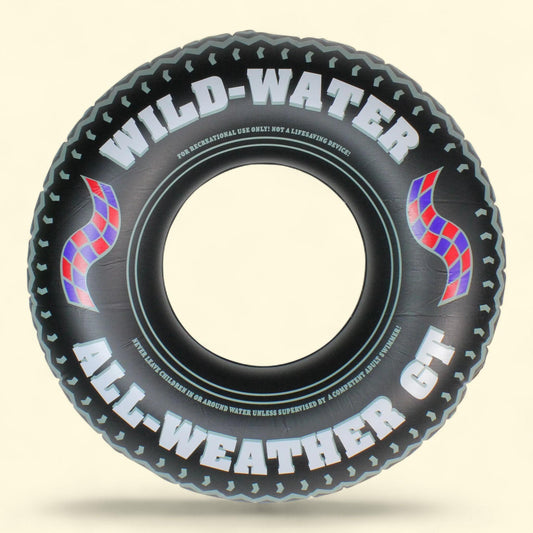 Brand Product, 36" Black and White Inflatable Wild Water Monster Tire Inner Tube