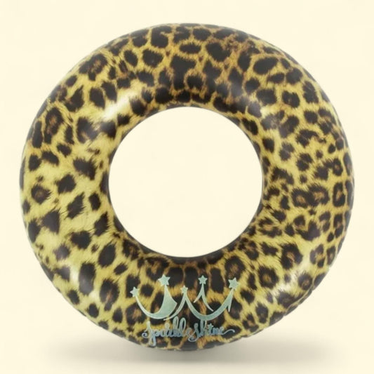 Leopard Print Swimming Pool Inner Tube, 35"