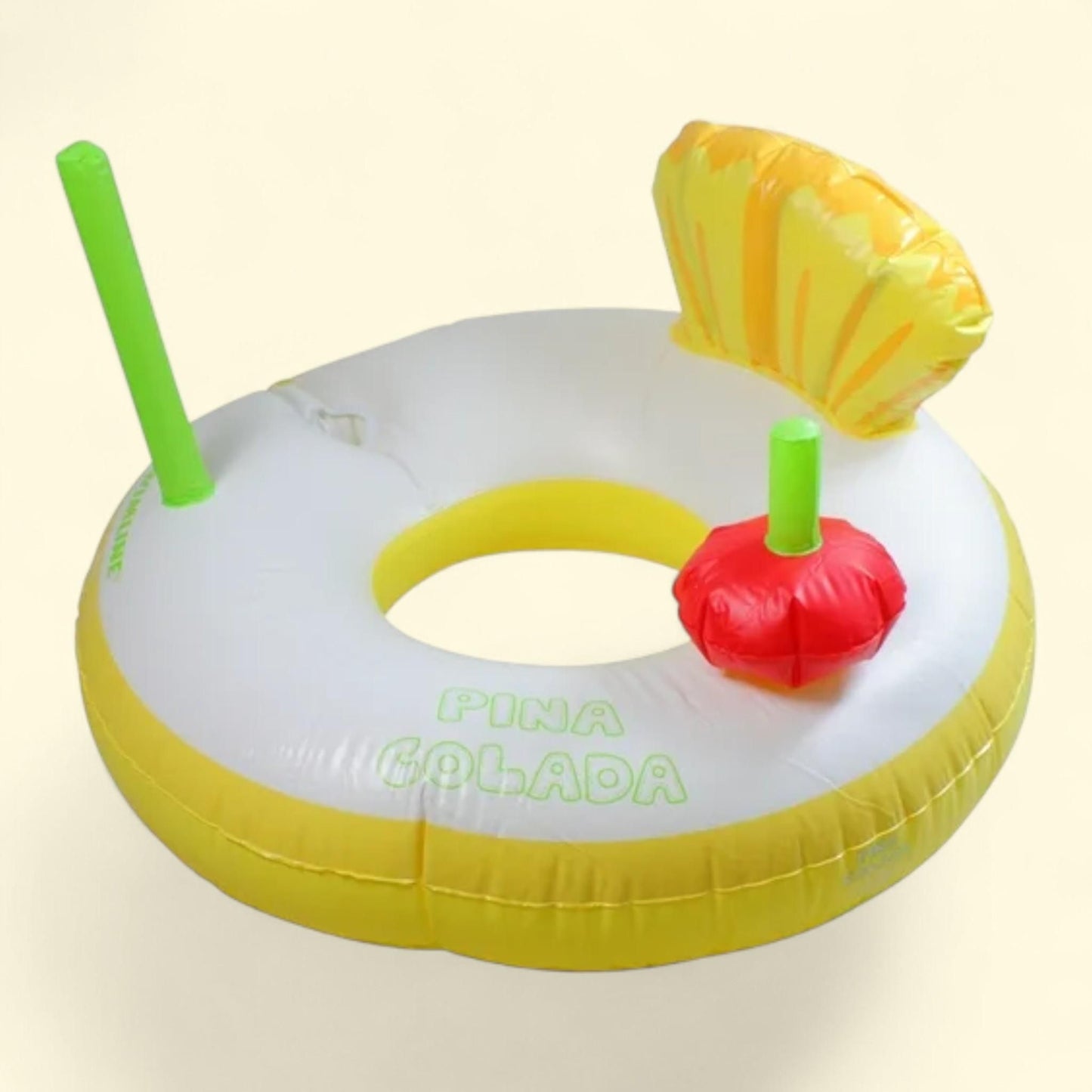 Inflatable Yellow and White Pina Colada Swimming Pool Ring Float, 41"