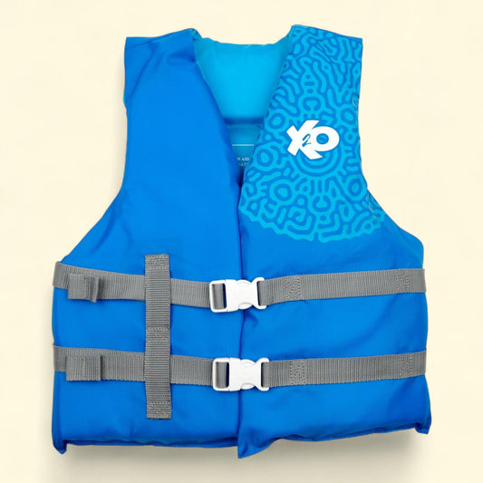 X2O Youth Life Vest and Jacket, 50lbs - 90lbs, Blue Ocean Coral, Unisex