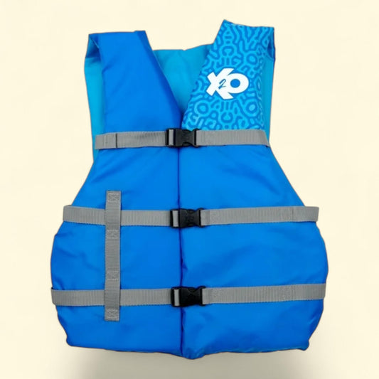 X2O Universal Adult Life Vest and Jacket, 30" - 50" Chest, Blue Ocean Coral, Unisex
