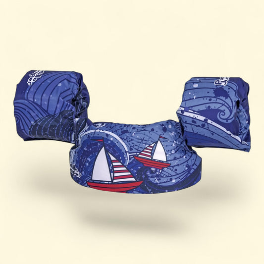 Puddle Jumper Child Deluxe Life Vest, Sailboats (For Children 33-55 lbs)