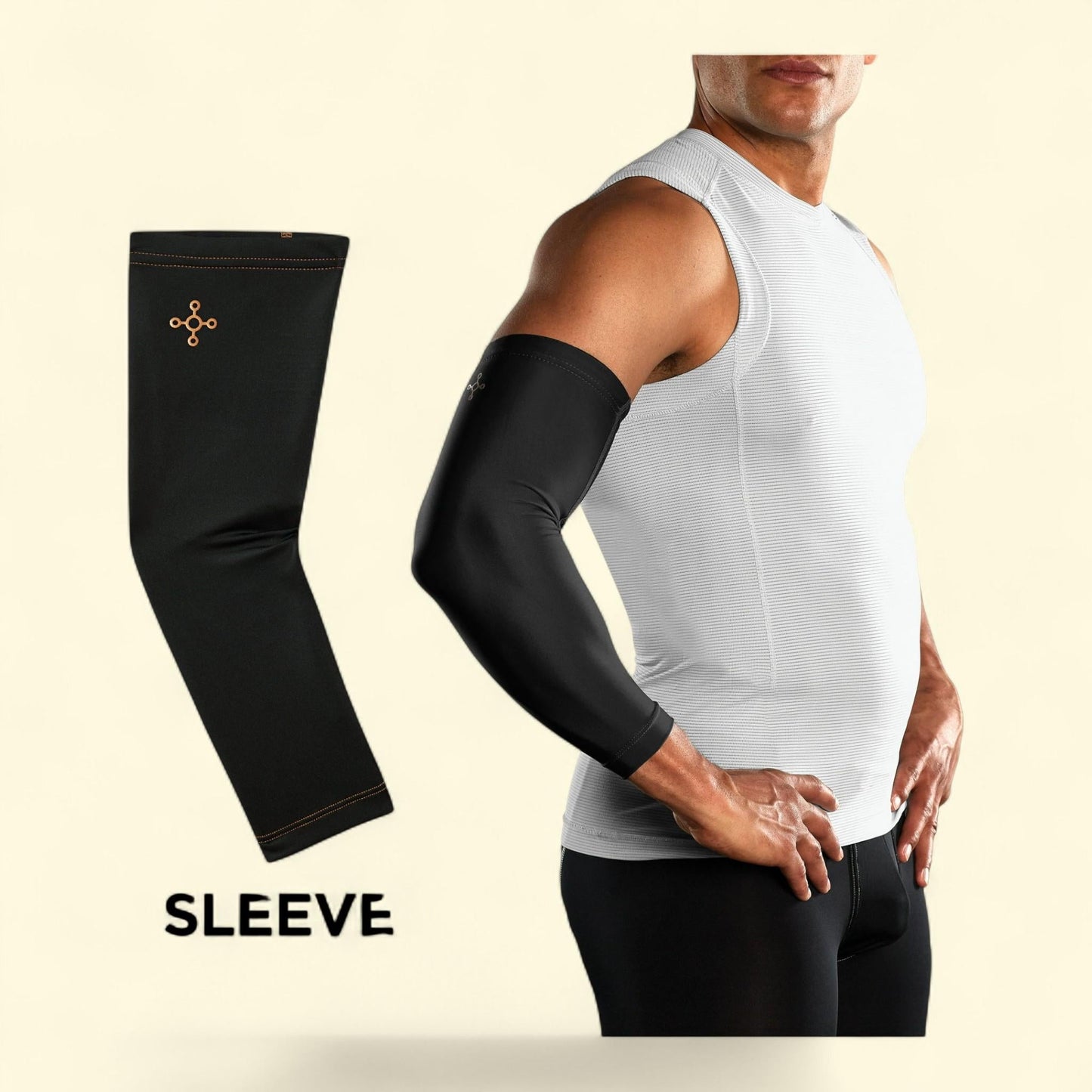 Tommie Copper Sport Compression Arm Sleeve, Black, Adult Small/Medium, 1 pack