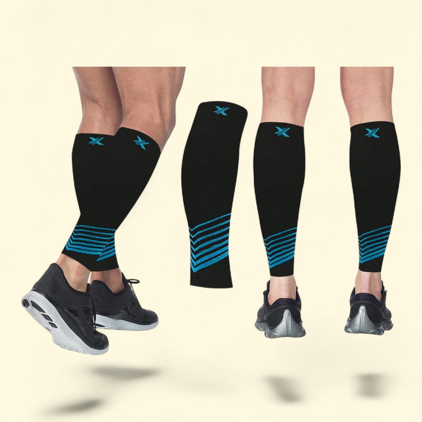 Extreme Fit Ultra Calf Support Compression Sleeves, Black