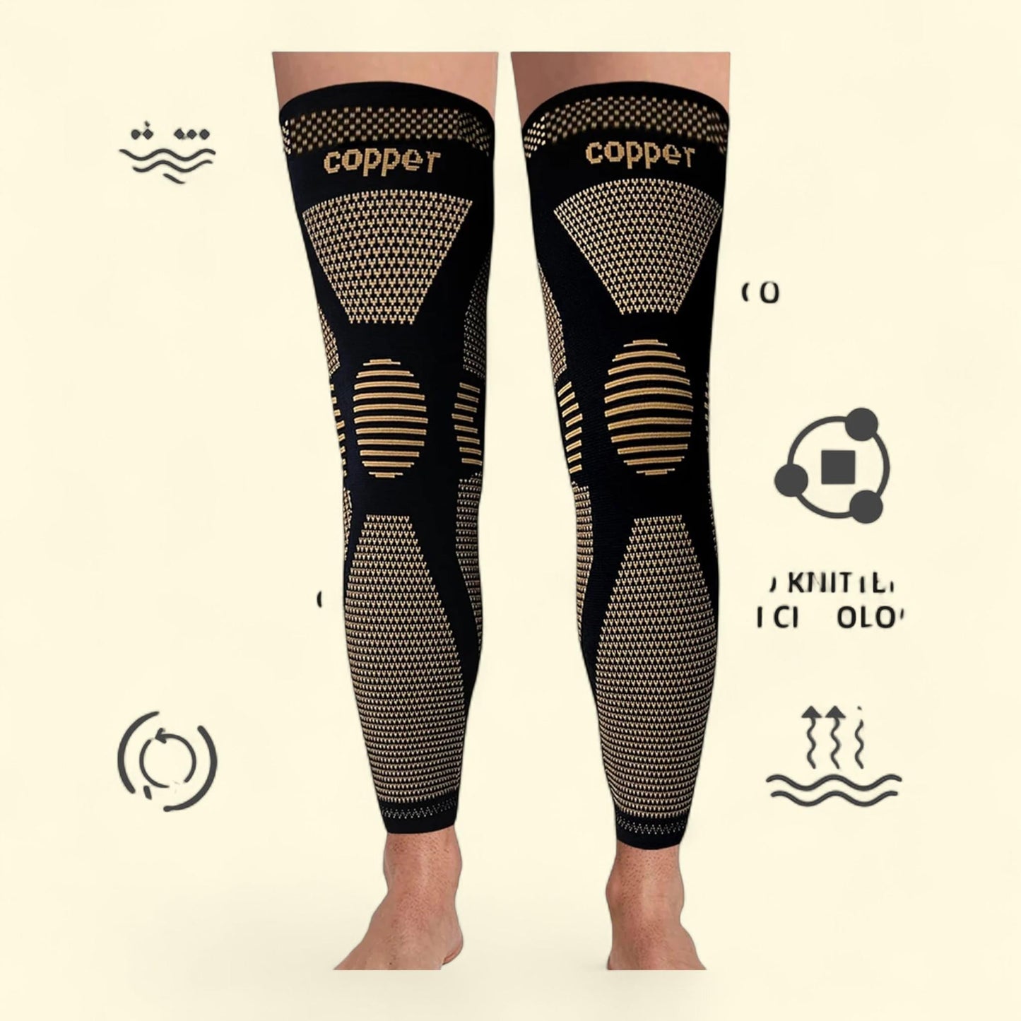 Full Leg Sleeves Long Compression Leg Sleeve Knee Sleeves, 1 Pair-M — authentic US product shipped worldwide by Treatspree