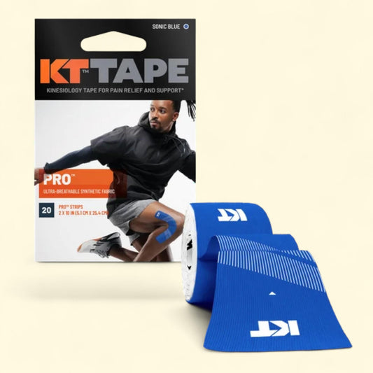 KT Tape Pro Ultra-Breathable Synthetic Kinesiology Tape, Sonic Blue, 20 Precut Strips