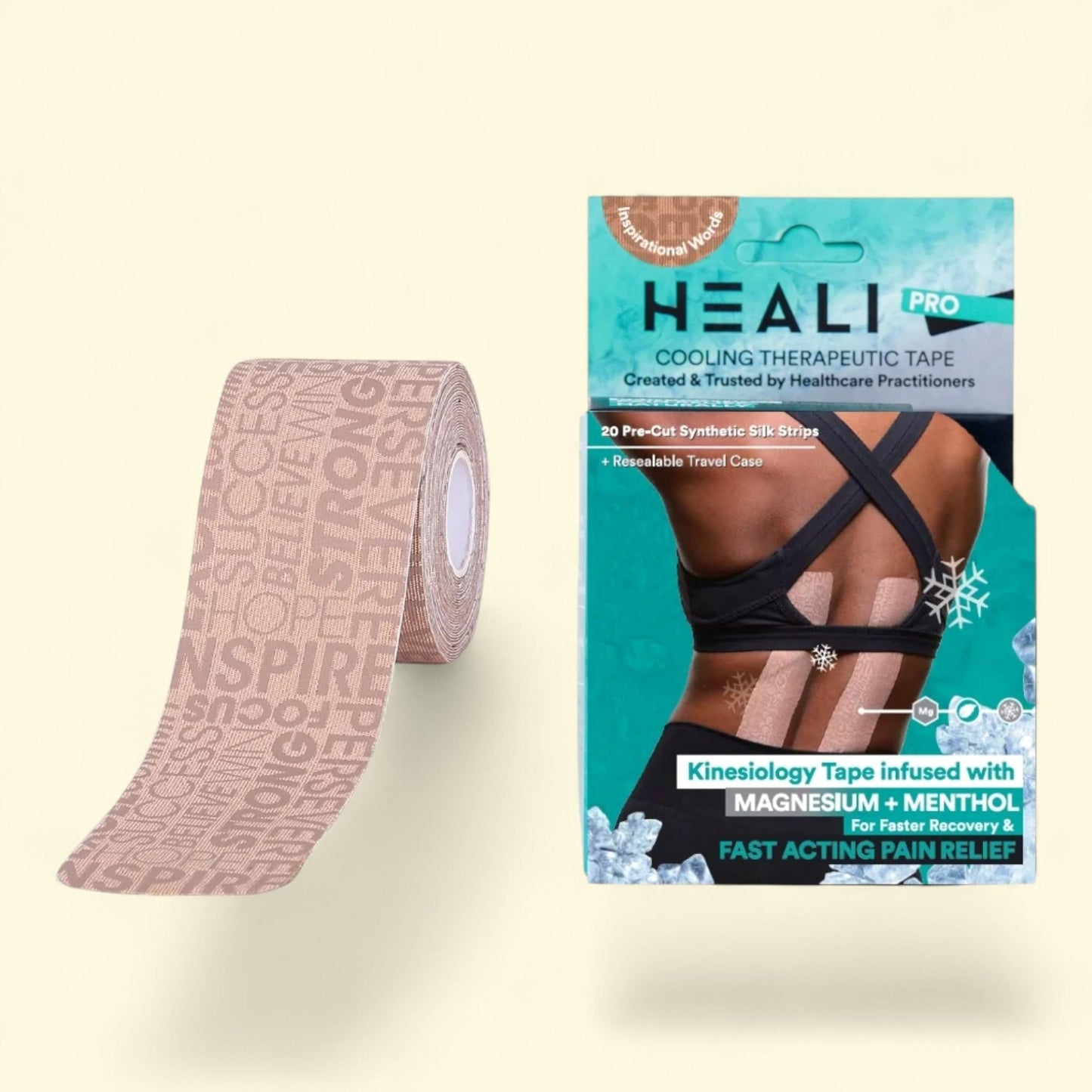 Heali PRO Kinesiology Tape, 20 Precut Strips