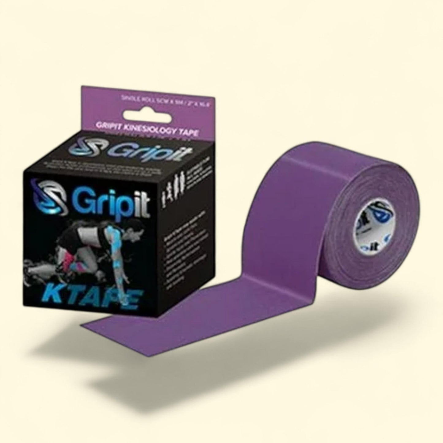 Gripit Original Kinesiology KTAPE, 2" x 5.5 yds, Uncut, Purple