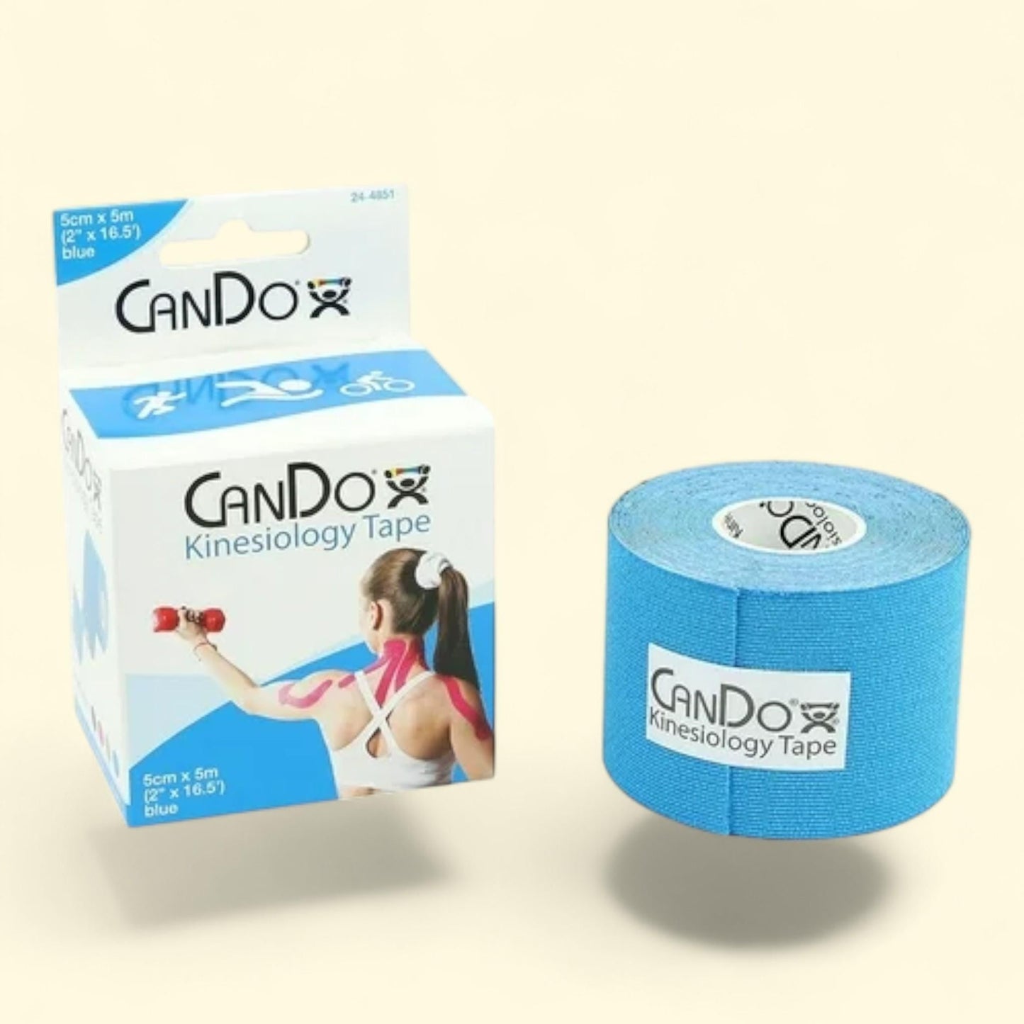 CanDo Kinesiology Tape, 2" x 16.5 ft, Blue