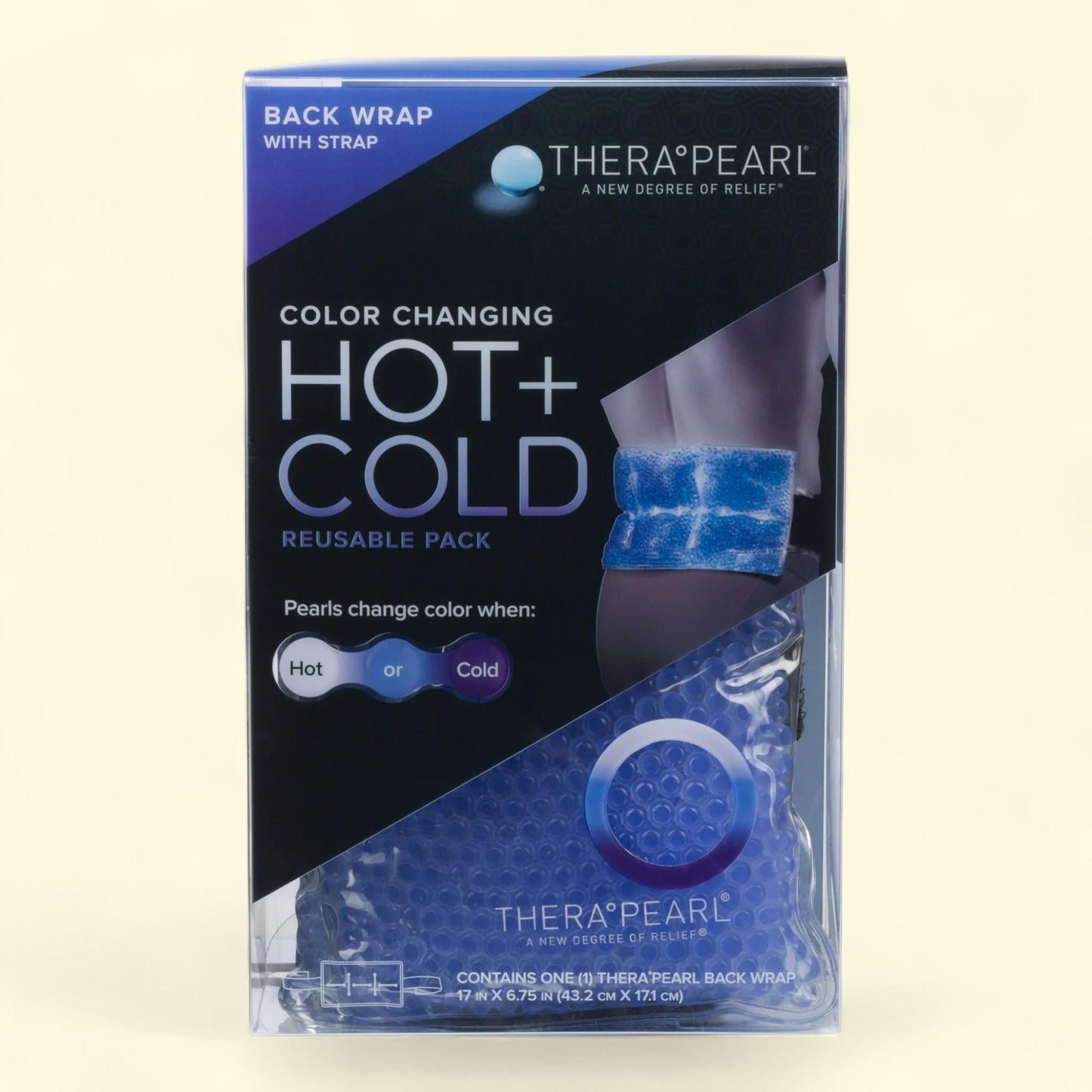 TheraPearl Back Wrap with Strap, Hot + Cold Reusable Pack