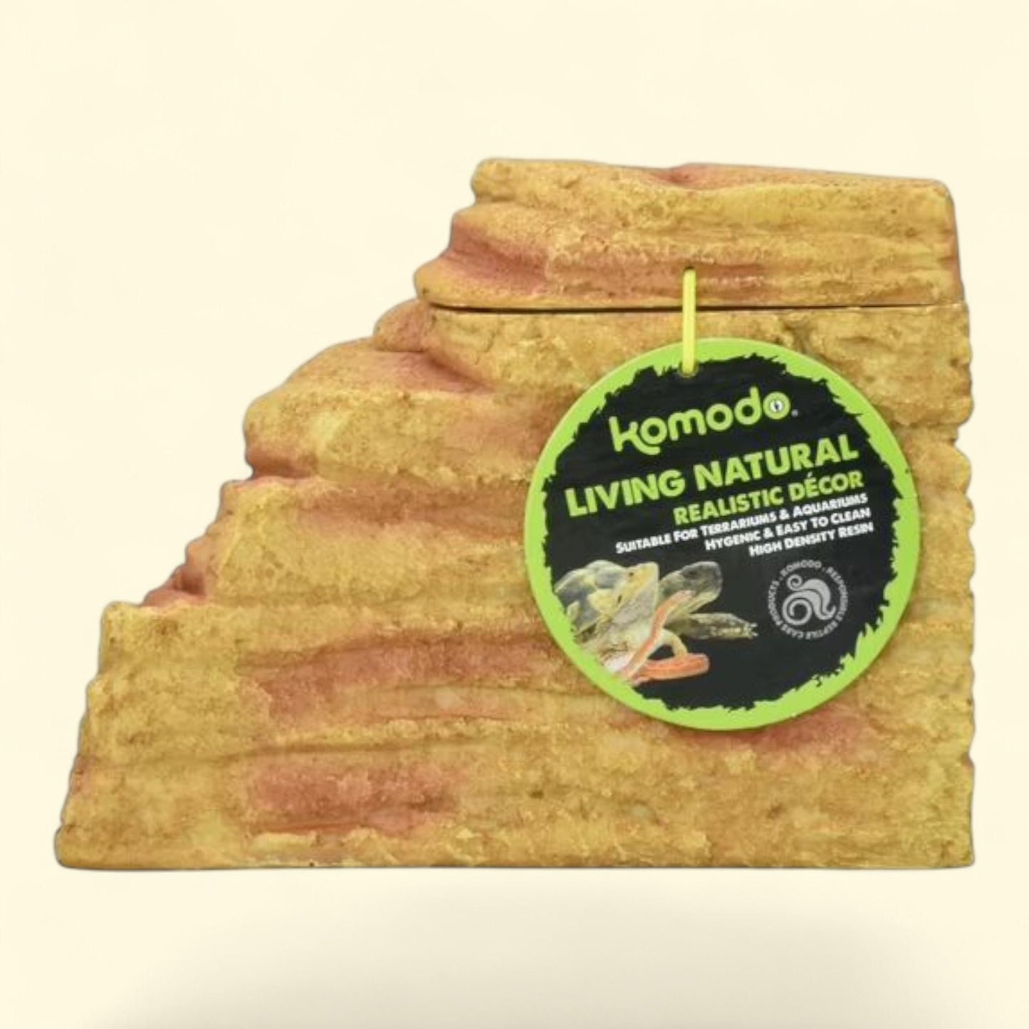Komodo Adobe Corner Hideaway with Lid, Reptile Terrarium Habitat, small