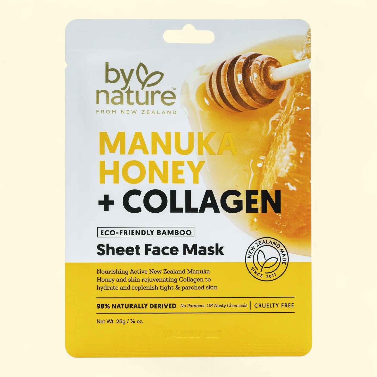 By Nature Skincare Manuka Honey And Collagen Sheet Face Mask, All Skin Types, 1 count