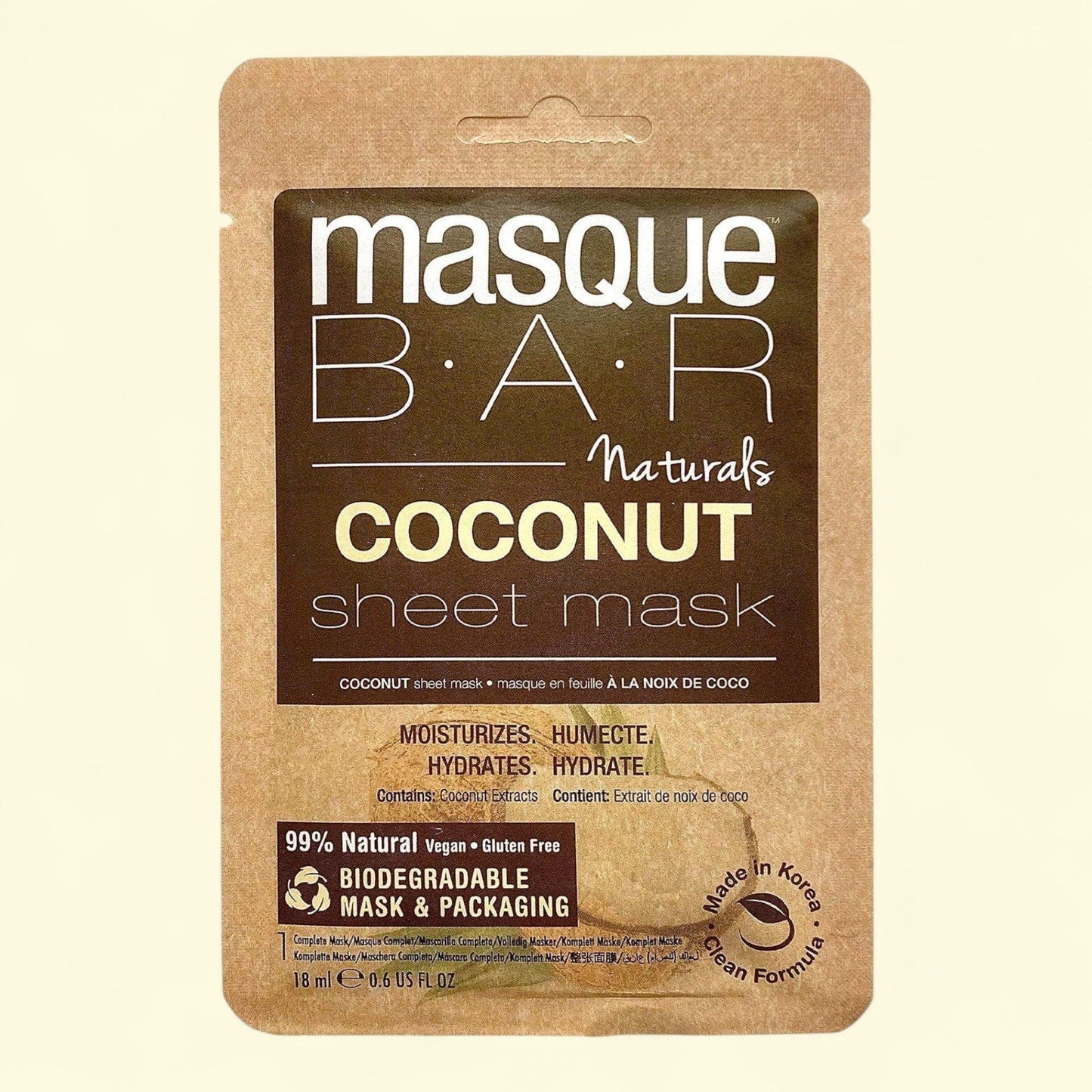 Masque Bar Naturals Coconut Sheet Mask, 99g